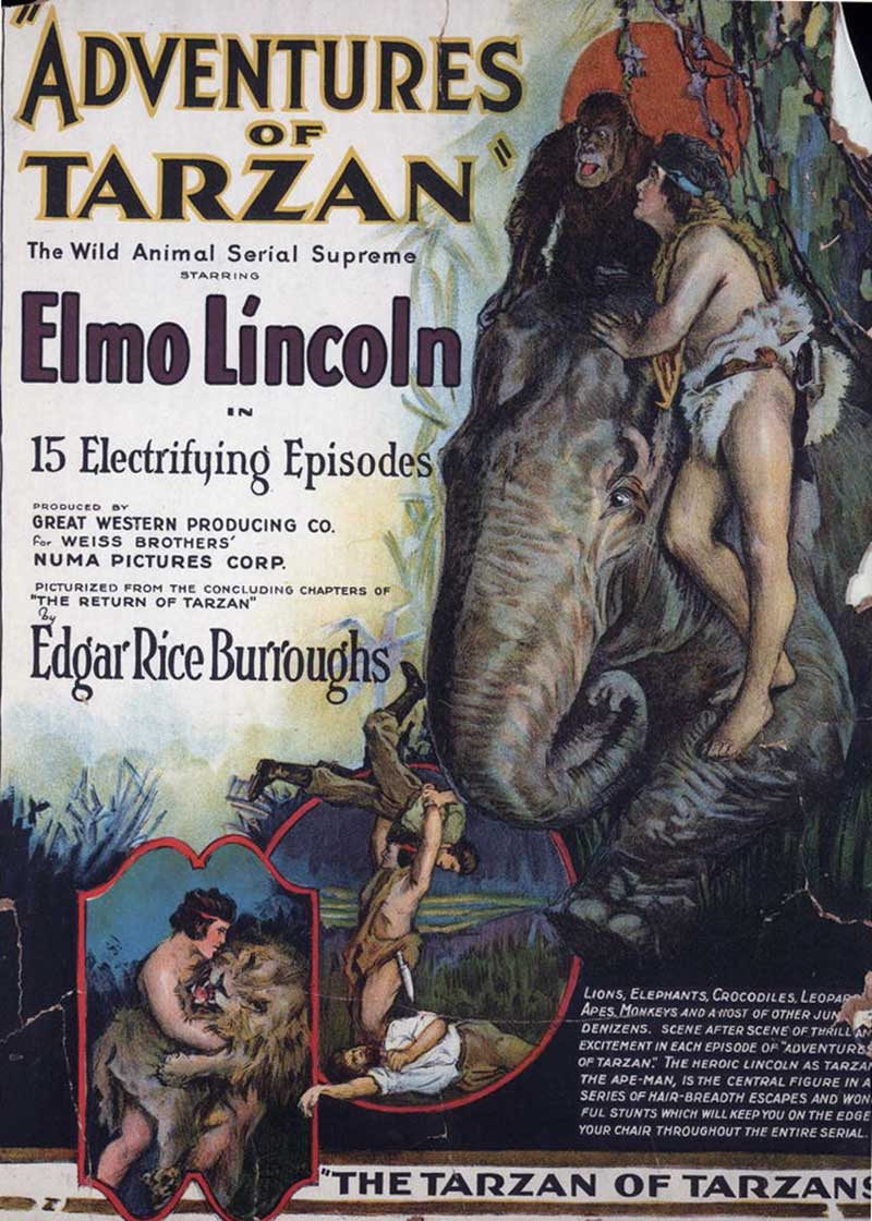 Poster for Edgar Rice Burroughs' The Adventures of Tarzan (1921)