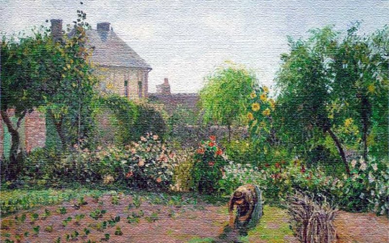 rightness-pisarro-the-artist-s-garden-at-eragny-1898